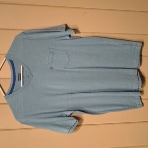 Med v-neck cotton blend pocket T-shirt light blue Levi's